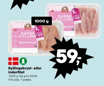 SuperBrugsen Kyllingebryst- eller inderfilet tilbud