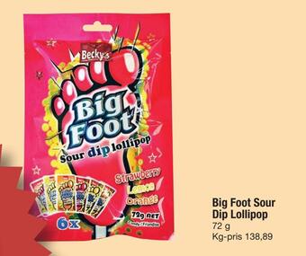 Big foot sour dip lollipop