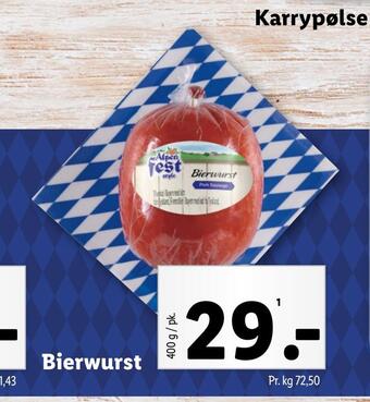 Lidl Bierwurst tilbud