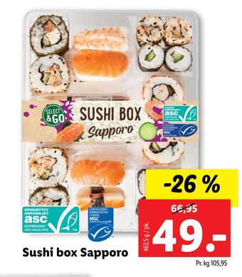 Lidl Sushi box sapporo tilbud