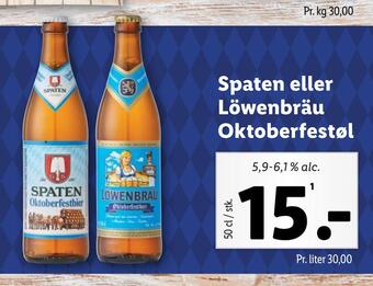 Lidl Spaten eller löwenbräu oktoberfestøl tilbud