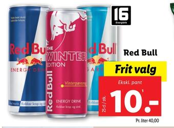 Lidl Red bull tilbud