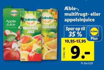 Lidl Æble-, multifrugt- eller appelsinjuice tilbud