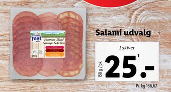 Lidl Salami udvalg tilbud