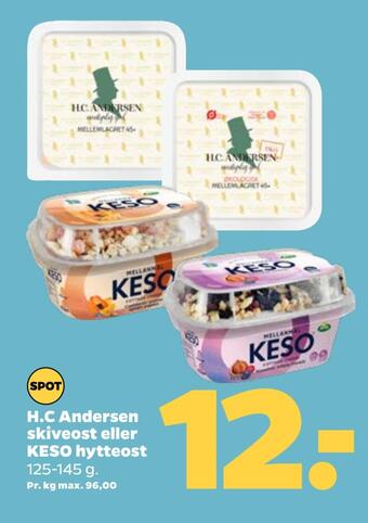 Netto H.c andersen skiveost eller keso hytteost tilbud