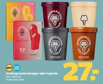 Netto Underground isbæger eller ispinde tilbud
