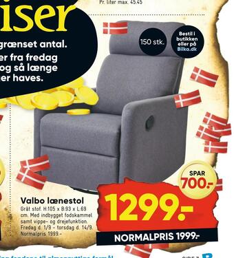 Bilka Valbo lænestol tilbud