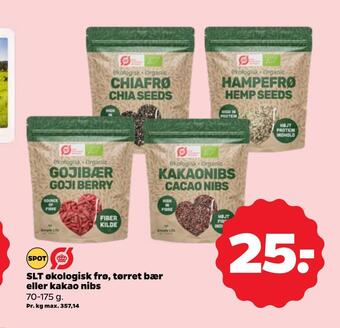 Netto Slt økologisk frø, tørret bær eller kakao nibs tilbud