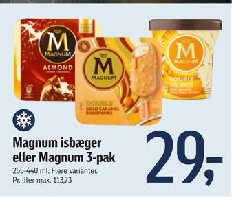 Føtex Magnum isbæger eller magnum 3-pak tilbud