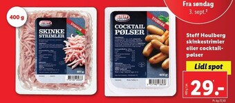 Lidl Steff houlberg skinkestrimler eller cocktailpølser tilbud