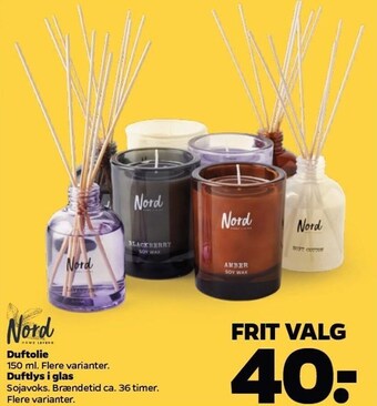 Duftolie eller duftlys i glas