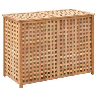 Vasketøjskurv 87,5 x 46 x 67 cm massivt valnøddetræ
