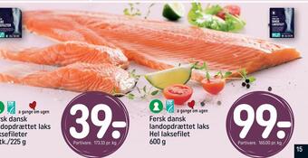 REMA 1000 Fersk dansk landopdrættet laks hel laksefilet tilbud