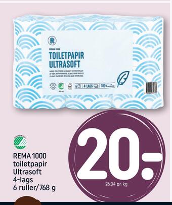 REMA 1000 Rema 1000 toiletpapir ultrasoft tilbud