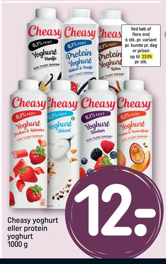 REMA 1000 Cheasy yoghurt eller protein yoghurt tilbud