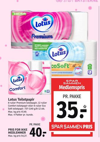 SPAR Lotus toiletpapir tilbud