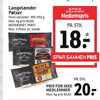 SPAR Langelænder pølser tilbud