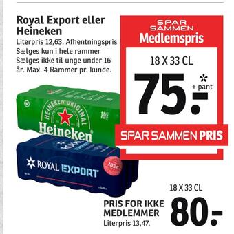 SPAR Royal export eller heineken tilbud