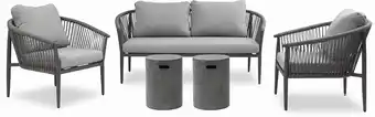 Ilva Bestla loungehavesæt med 1 sofa + 2 stole + 2 skamler grå tilbud