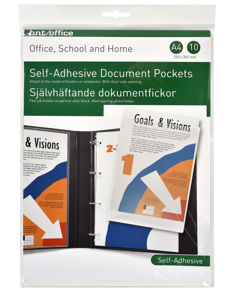Bnt office plastlommer selvklæbende 10pak a4 tilbud hos Harald