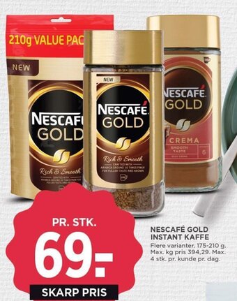 MENY NESCAFÉ GOLD INSTANT KAFFE tilbud