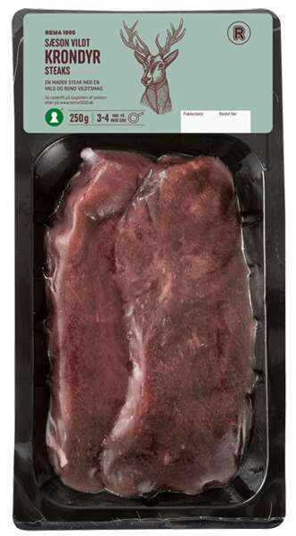 REMA 1000 Fersk krondyrsteaks, 250 g tilbud