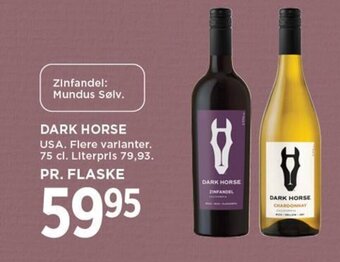 MENY DARK HORSE 75 cl. tilbud