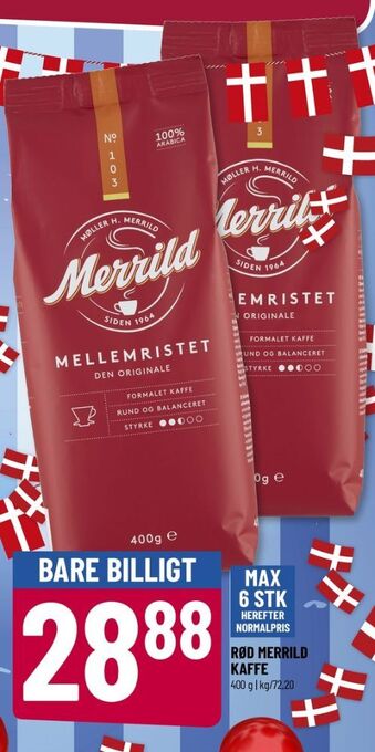 Mellemristet kaffe formalet