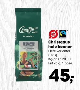 SuperBrugsen Christgau kaffebønner tilbud