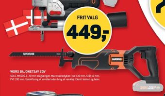 XL-BYG Worx professional bajonetsav tilbud