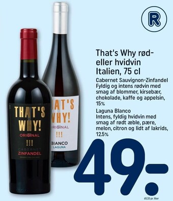 REMA 1000 That´s why rød- eller hvidvin italien, 75 cl tilbud
