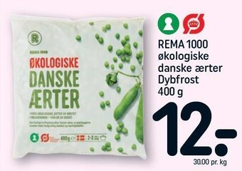 REMA 1000 Rema 1000 økologiske danske ærter dybfrost tilbud