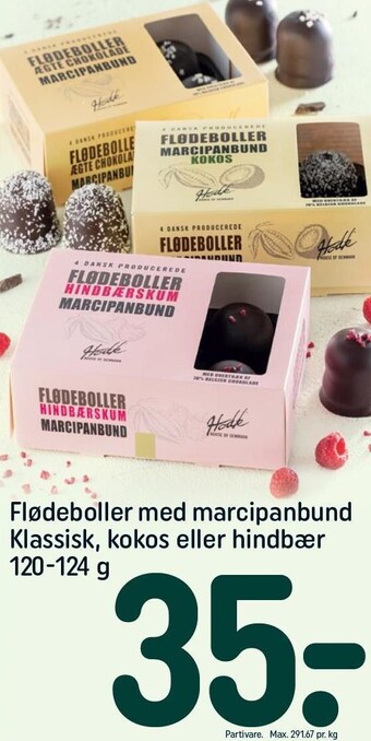 REMA 1000 Flødeboller med marcipanbund klassisk, kokos eller hindbær tilbud