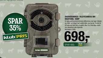 Land & Fritid Overvågnings- vildtkamera mh nightowl 16mp tilbud
