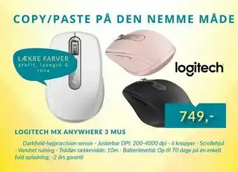 CBC Logitech mx anywhere 3 mus tilbud