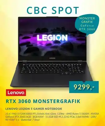 CBC Lenovo legion 5 gamer notebook tilbud