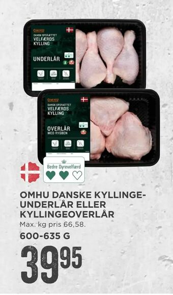 MENY Omhu danske kyllingeunderlår eller kyllingeoverlår tilbud