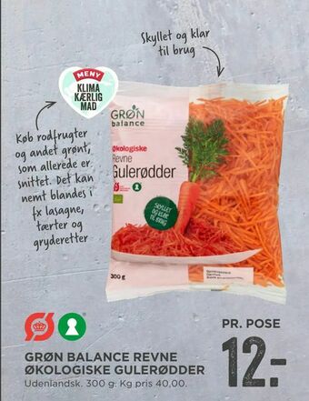 MENY Grøn balance revne økologiske gulerødder tilbud