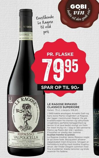 MENY Le ragose ripasso classico superiore tilbud