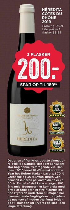 MENY Hérédita côtes du rhône 2019 tilbud