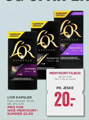 MENY L'or kapsler tilbud