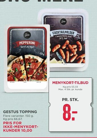 MENY Gestus topping tilbud