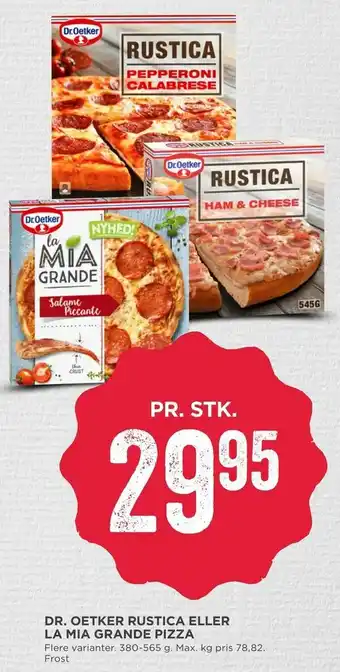 MENY Dr. oetker rustica eller la mia grande pizza tilbud