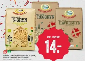 MENY Kornkammeret økologisk 5-gryn, ruggryn eller havregryn tilbud