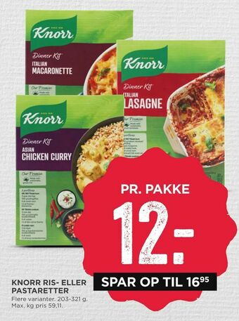 MENY Knorr ris- eller pastaretter tilbud