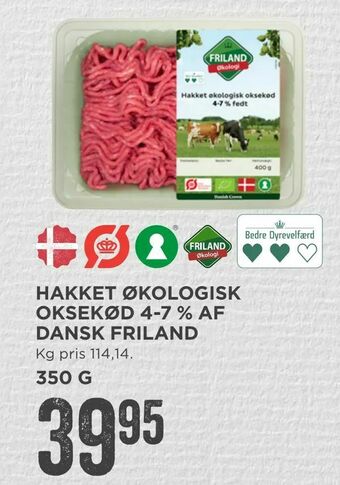 MENY Hakket økologisk oksekød 4-7 % af dansk friland tilbud