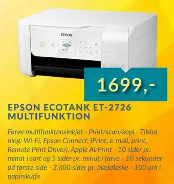 Epson ecotank et-2726 multifunktion