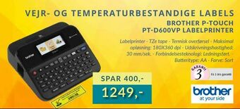 Tjdata Brother p-touch pt-d600vp labelprinter tilbud