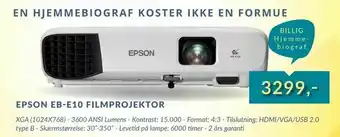 EDB Center Epson eb-e10 filmprojektor tilbud