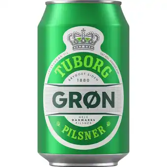 Grøn tuborg pilsner - 4,6% øl, 24x33cl dåse